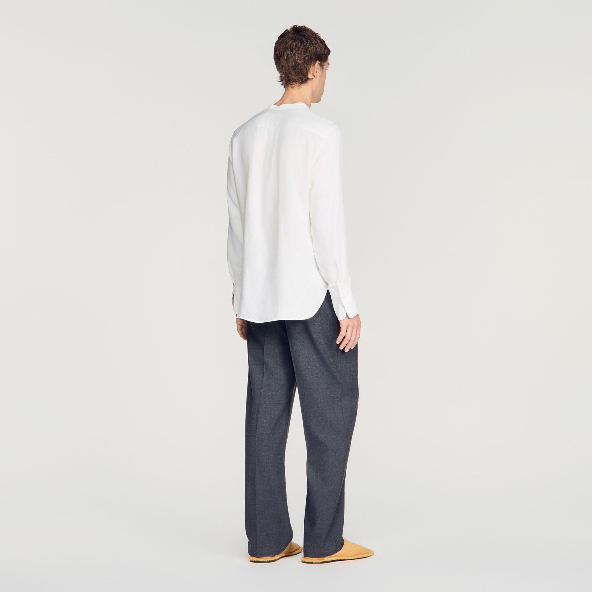 Loose-fit Mandarin collar shirt
