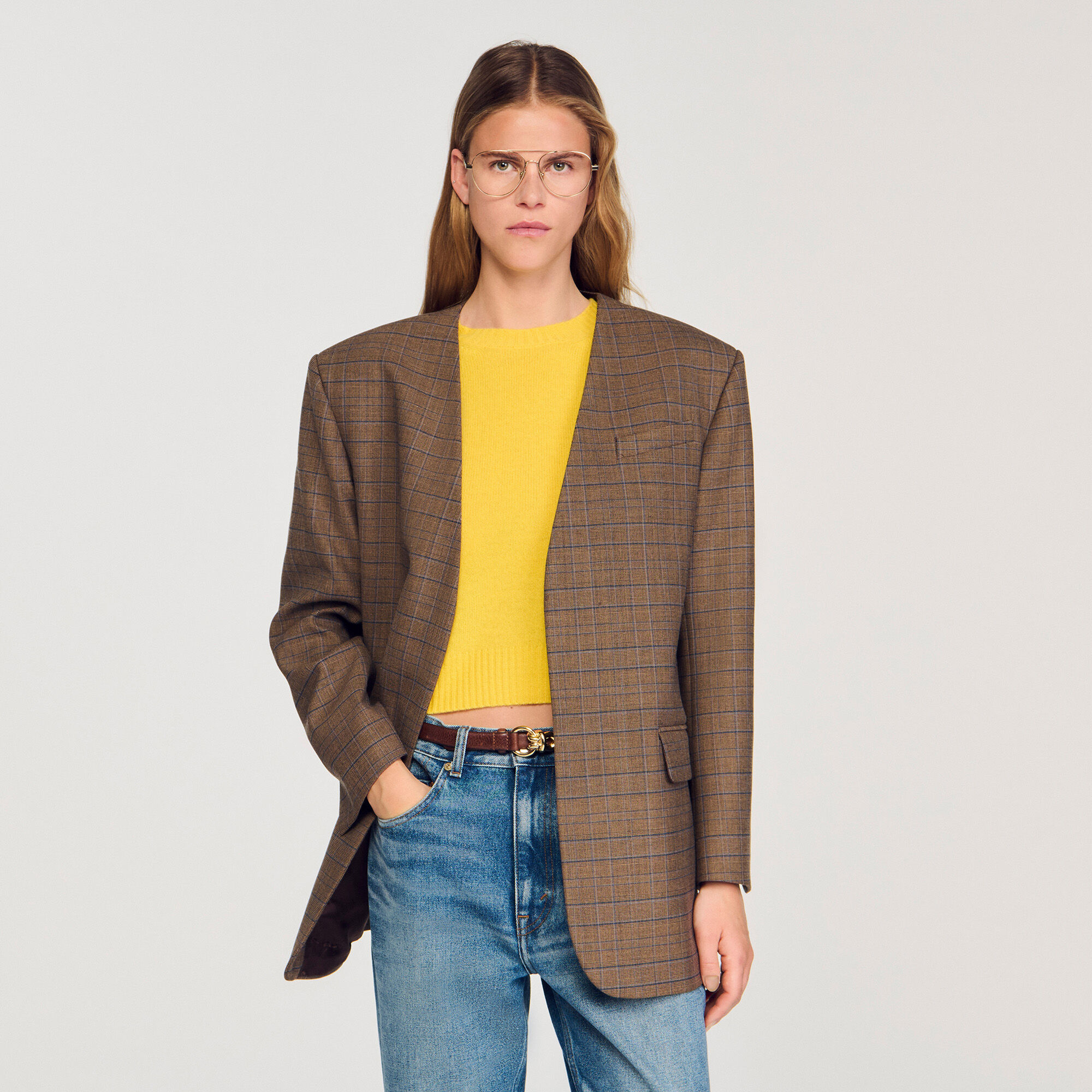 Veste oversize à carreaux
