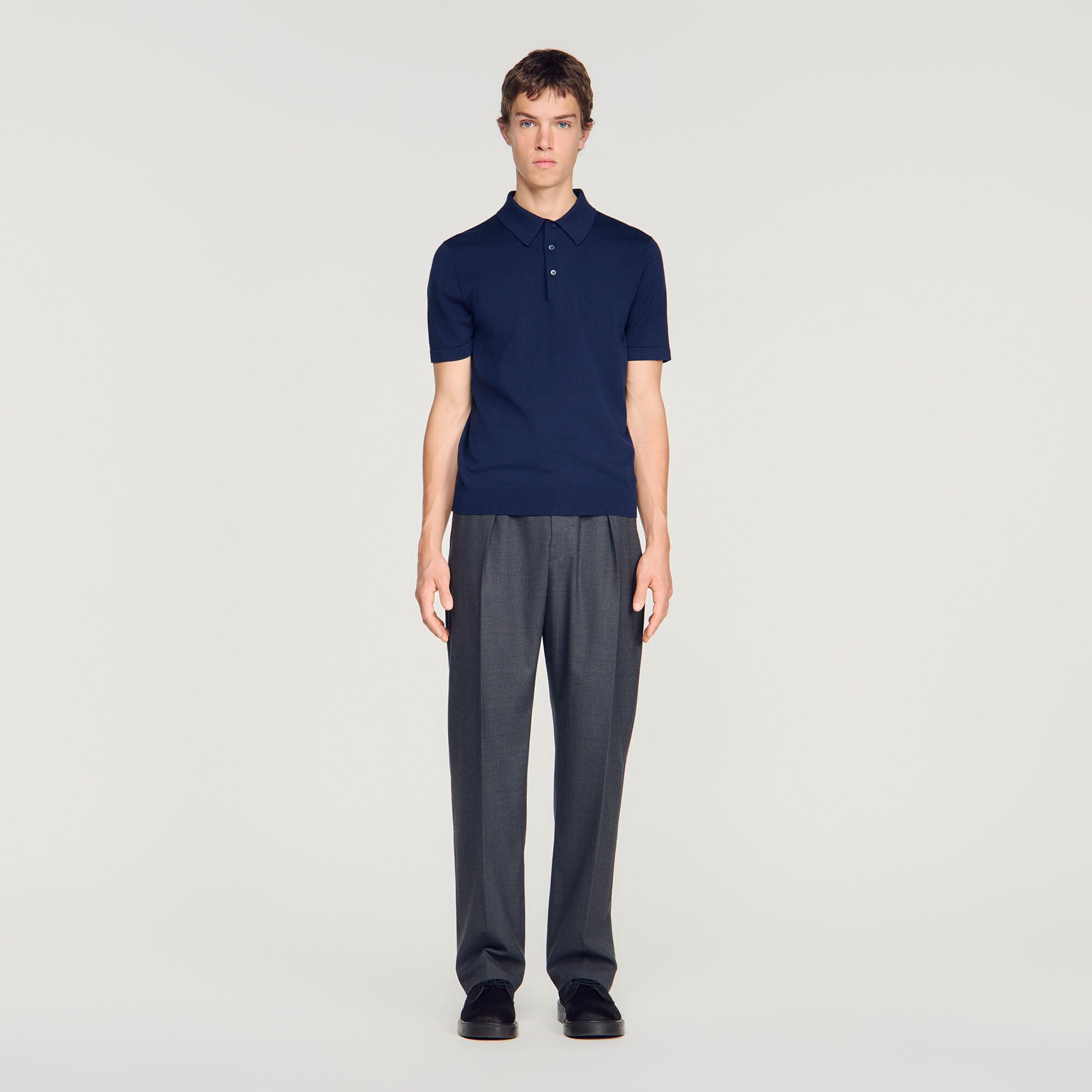 Polo en coton et soie