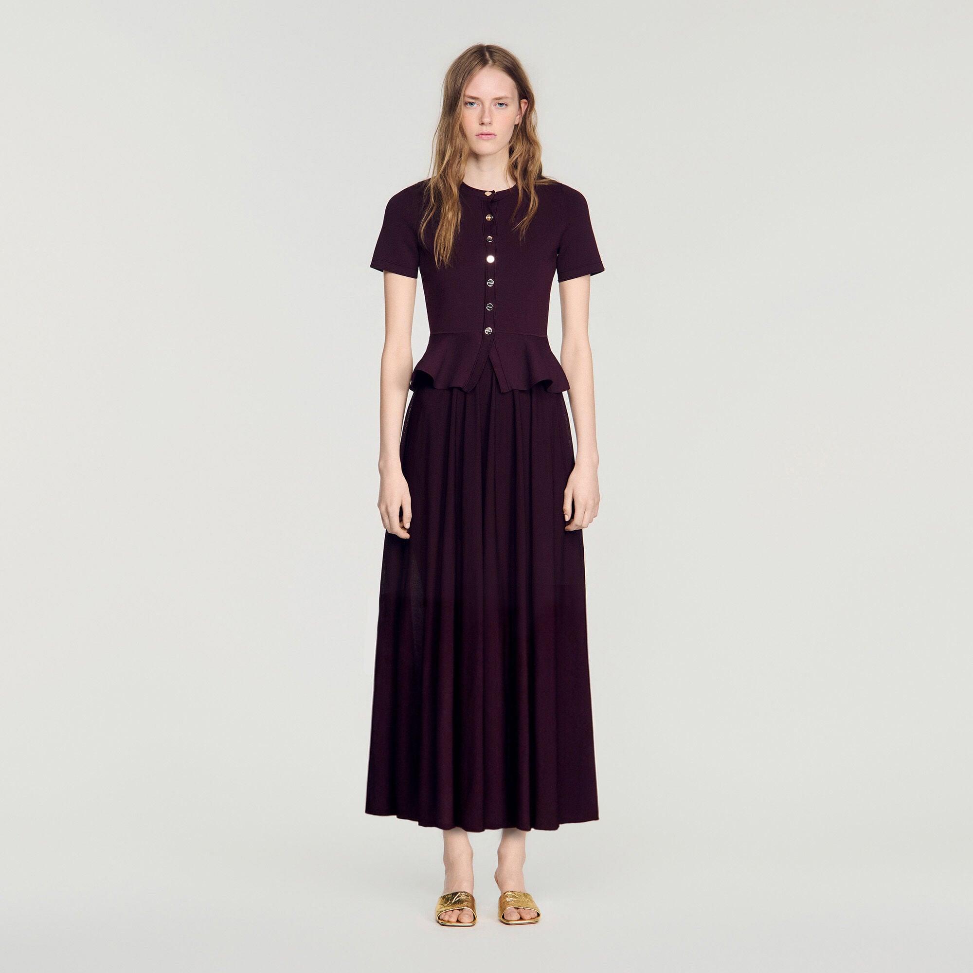 Knit maxi dress with peplum - Women | Sandro