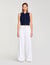 Topstitched wide-leg jeans