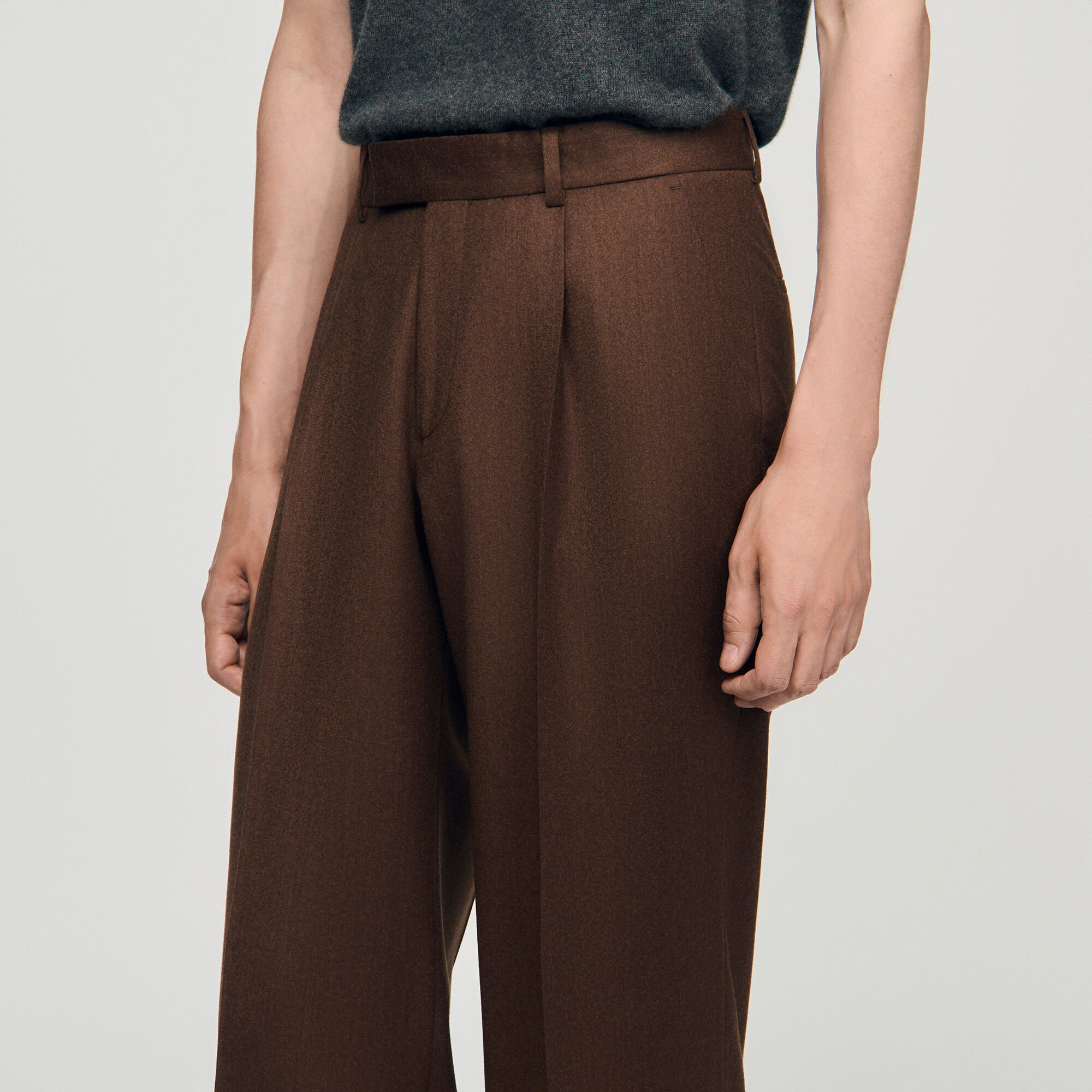 Pantalon large en laine