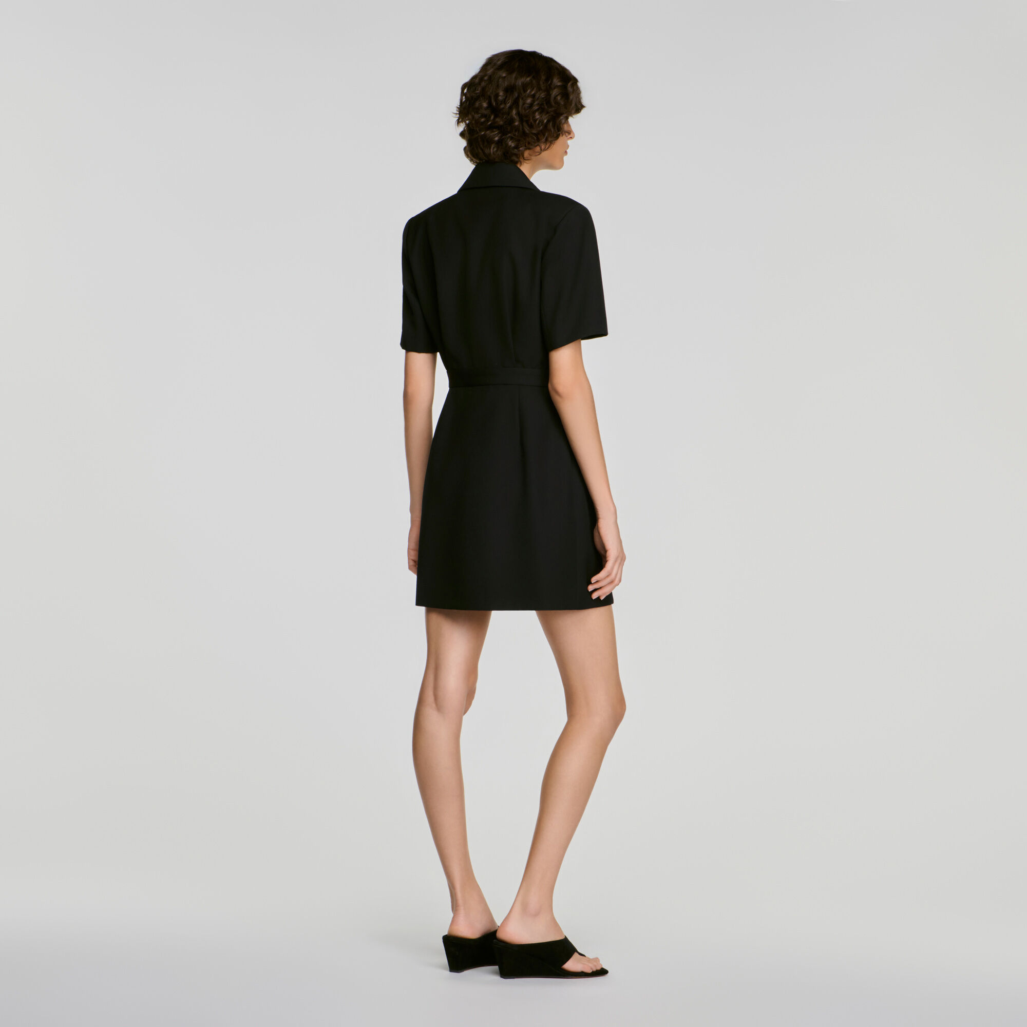 Robe portefeuille col tailleur - Femme | Sandro