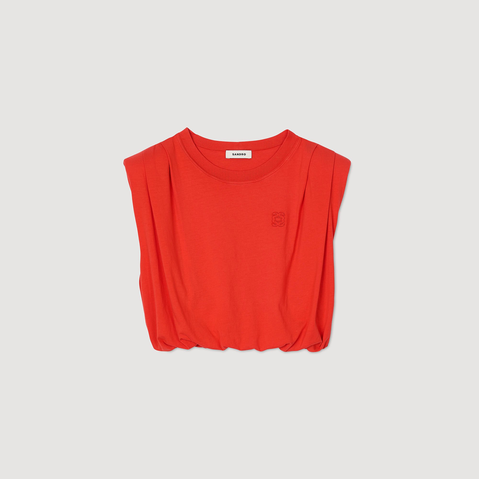 Kurzes drapiertes T-Shirt