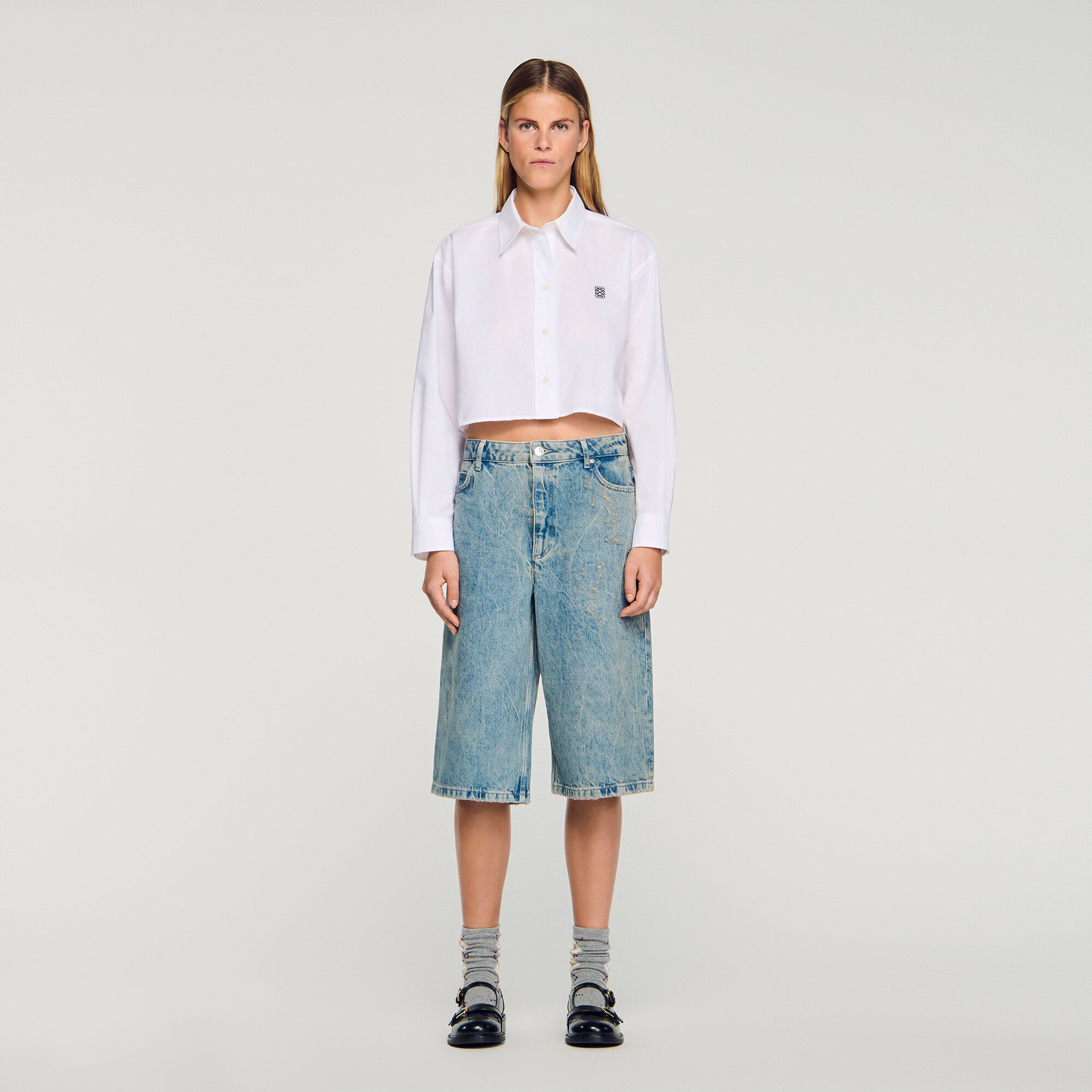 Bermudashorts im verwaschenen Look