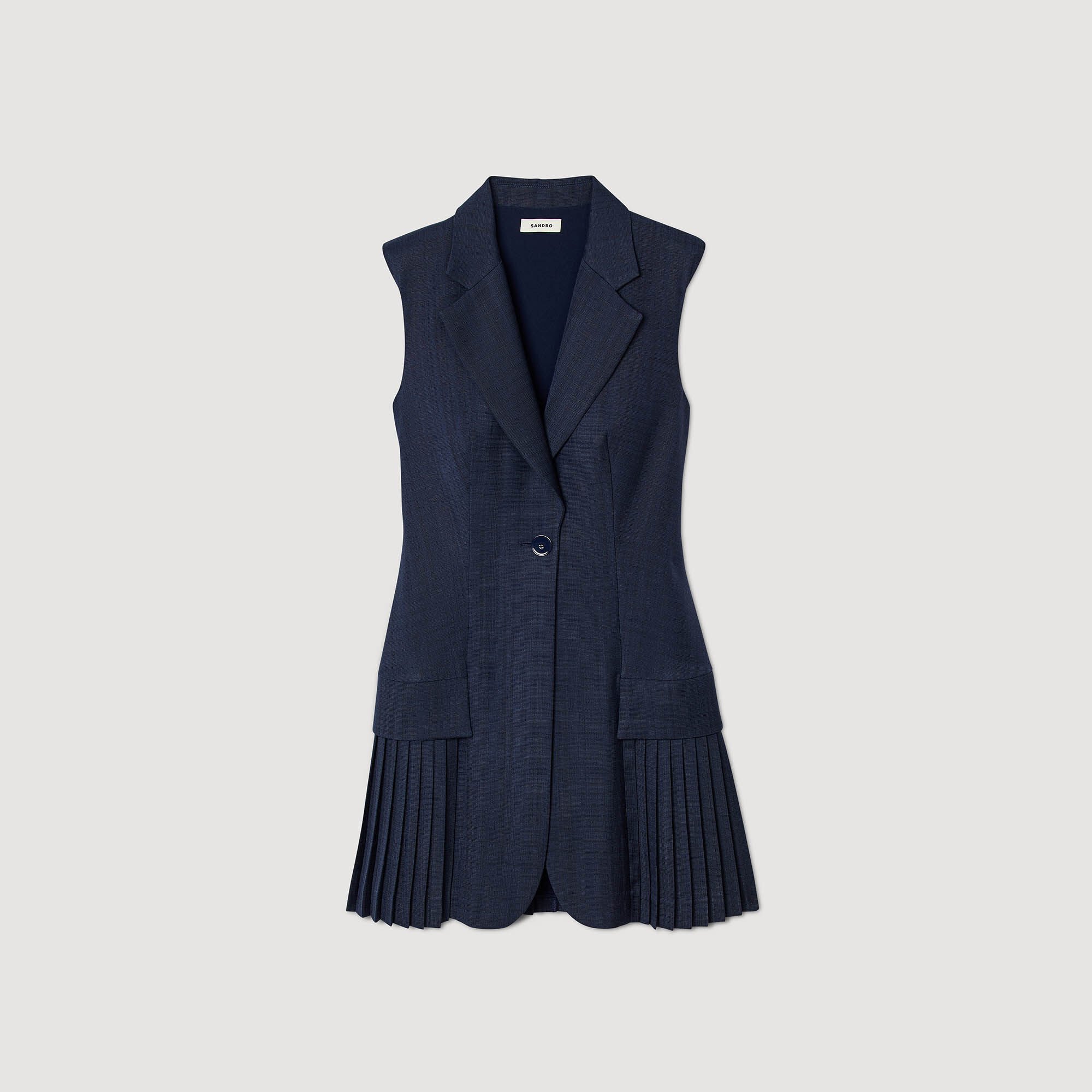 Robe courte tailleur plissée 