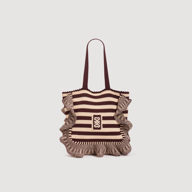 Striped crochet bag