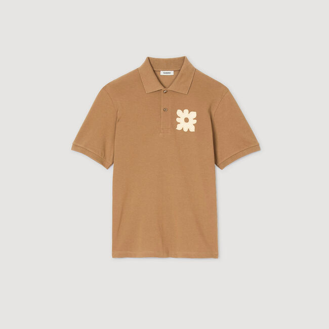 Polo à patch fleur
