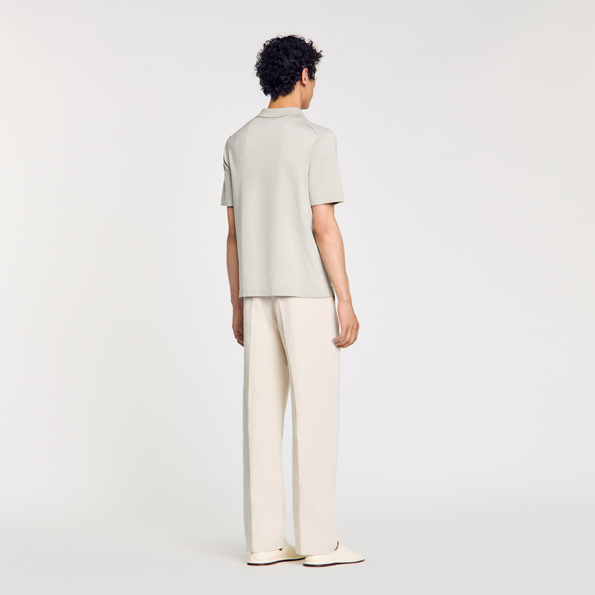 Polo en maille à col zippé