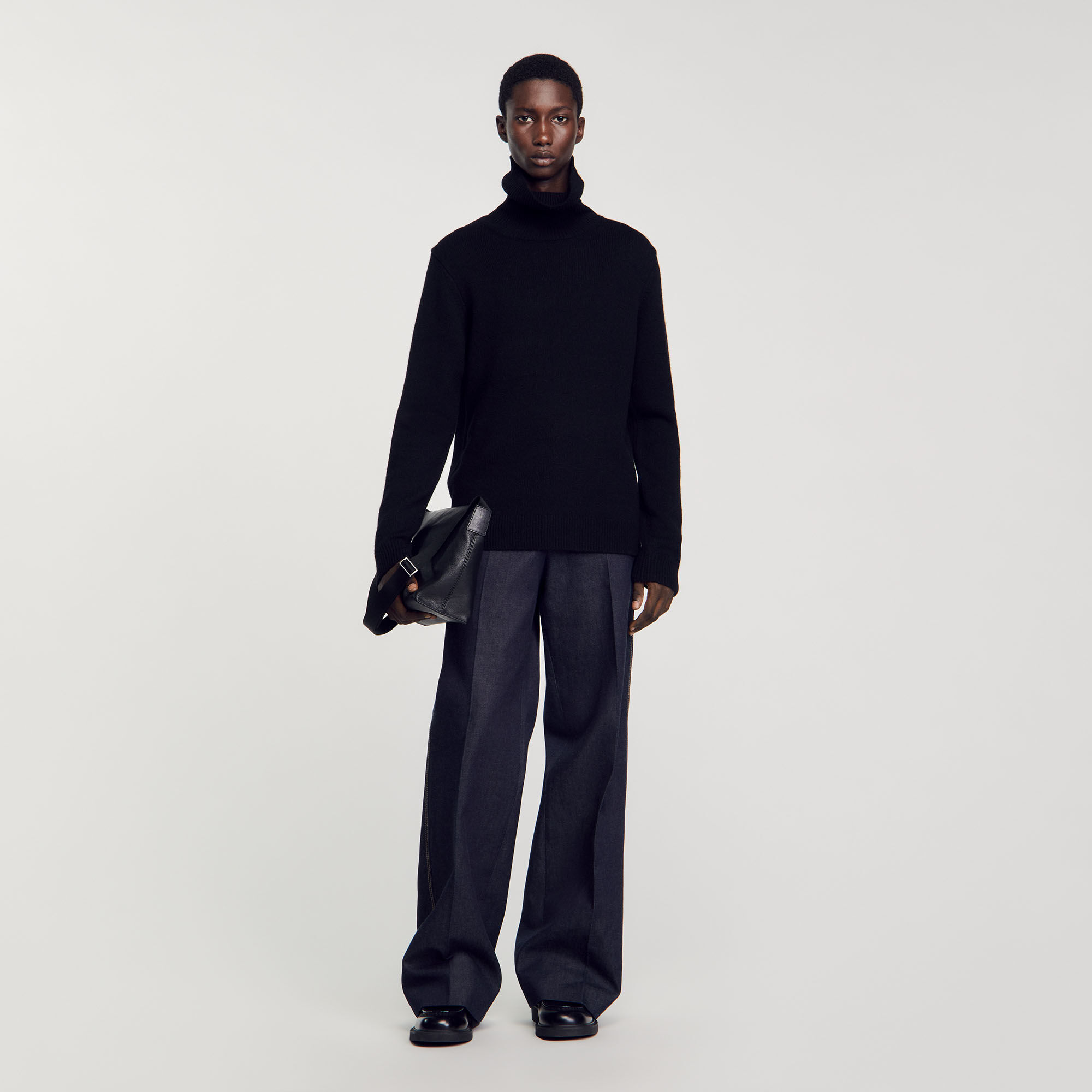 Doudoune oversize gris noir pour homme Sandro Paris
