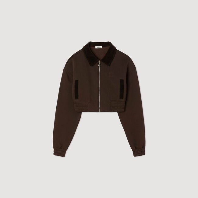 Sweatshirt court bi matière