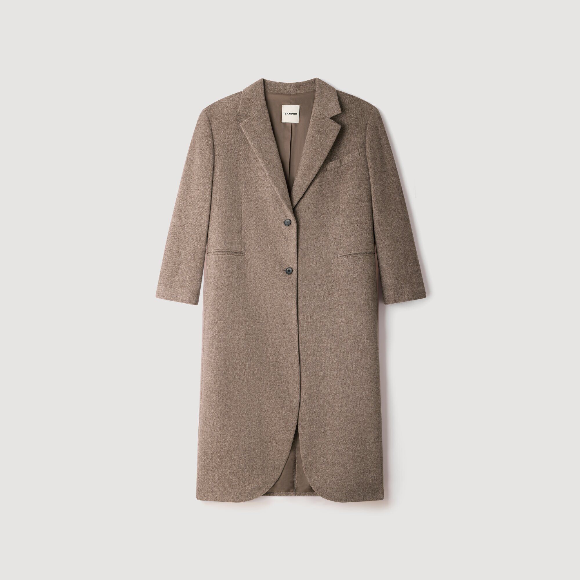Long double-faced wool coat - Women | Sandro