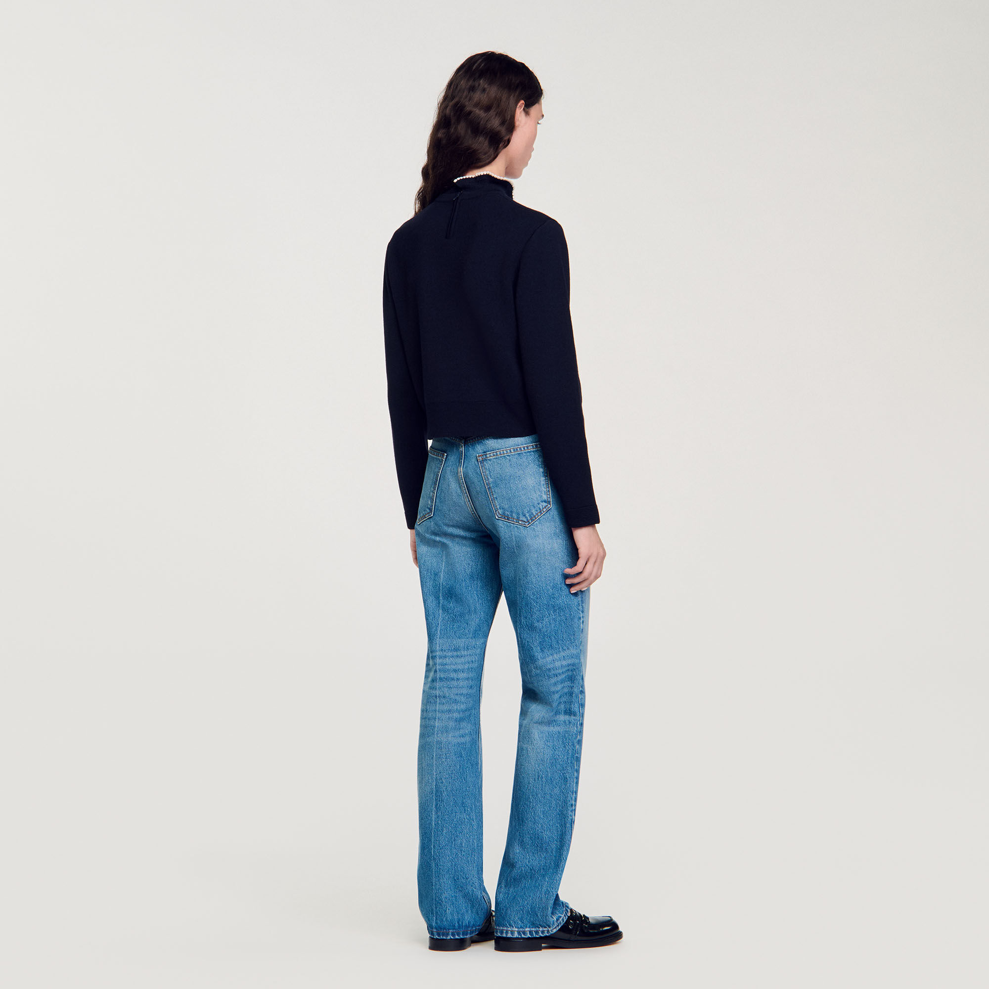 Ruffled-neck jumper