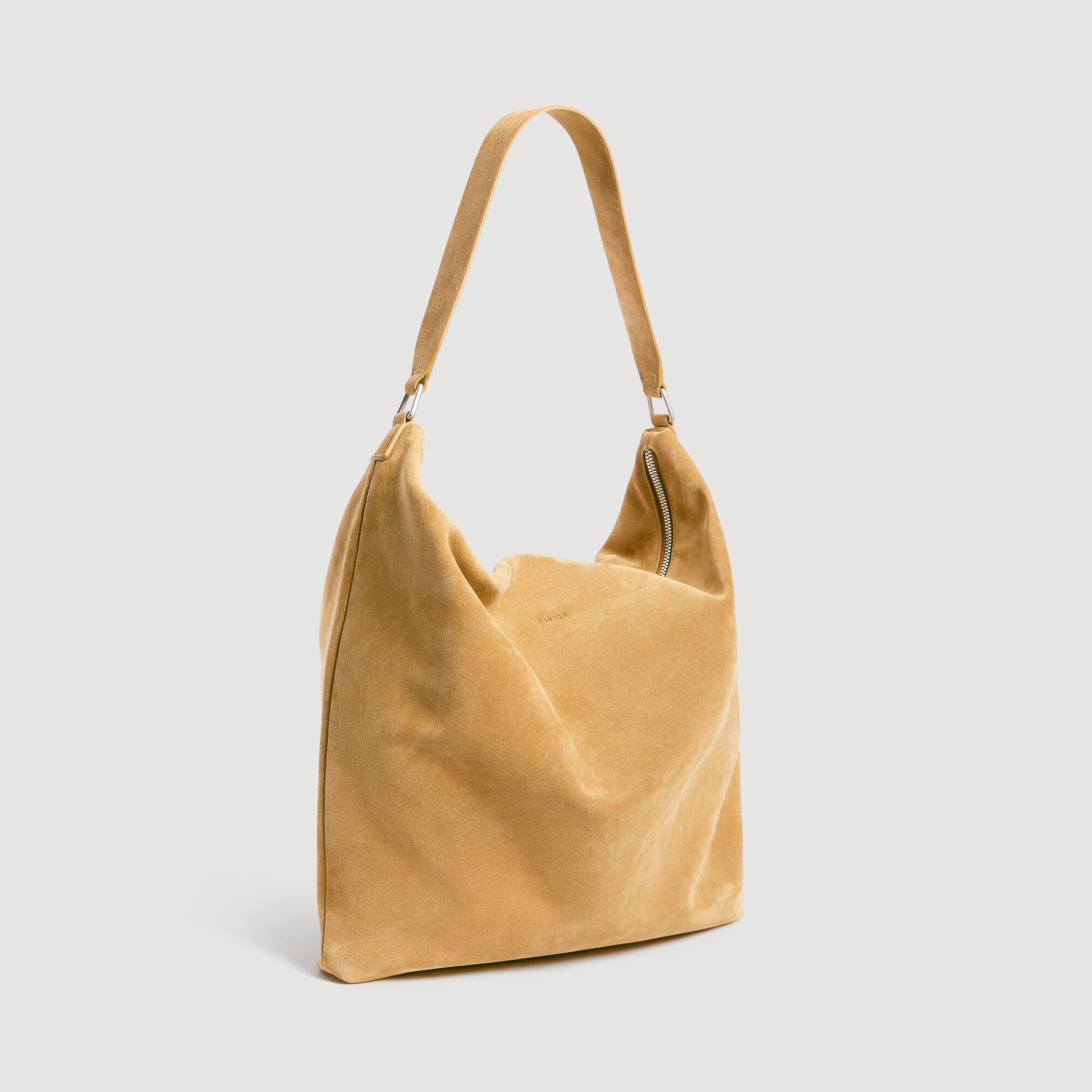 Sac hobo zipp&eacute; en cro&ucirc;te de cuir