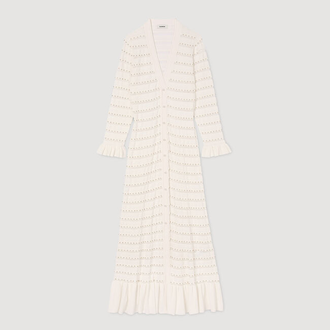 Robe longue à détails perlés
