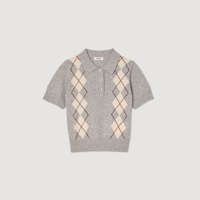 Pull à losanges et col polo