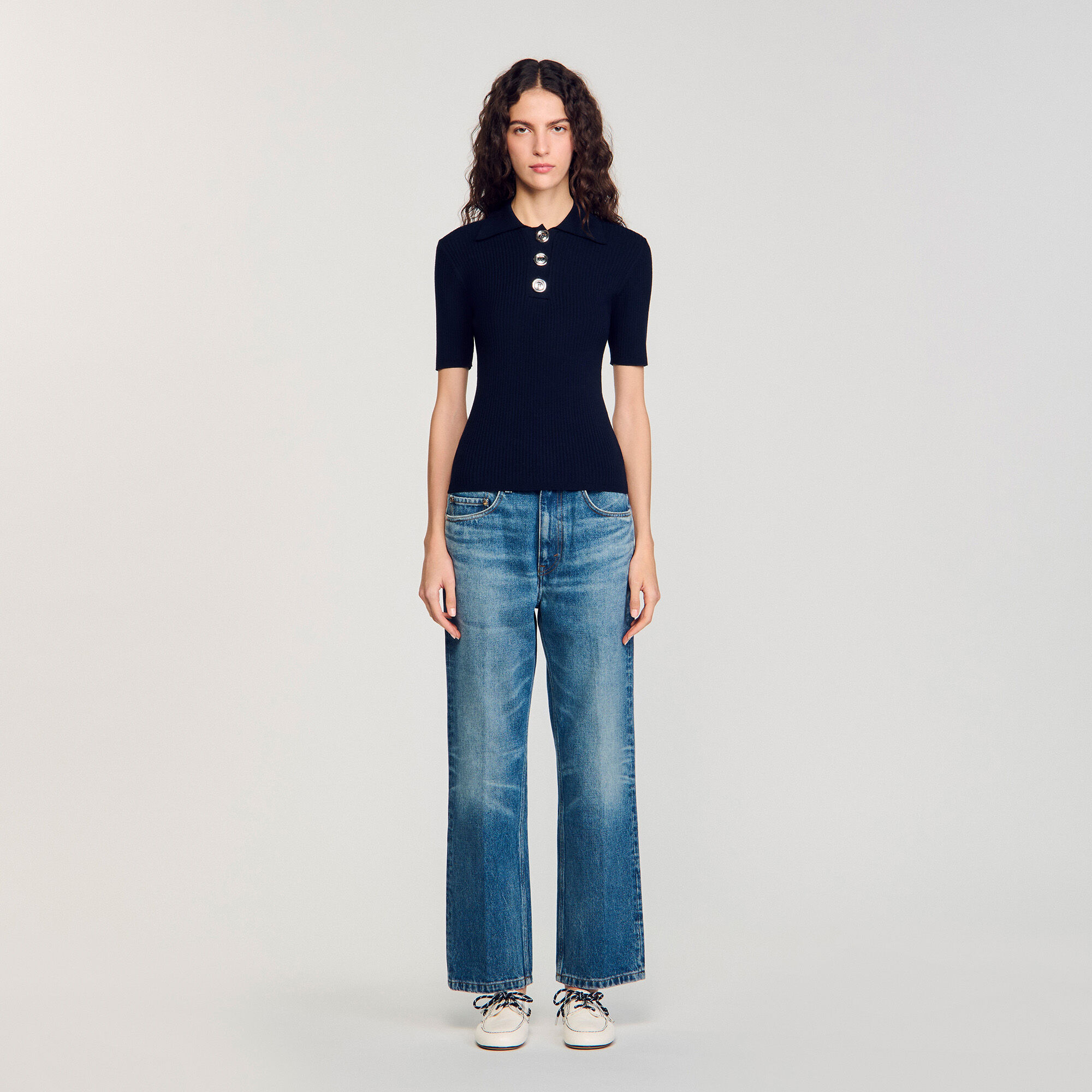Pull à col polo 