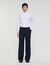 Pantalon large de costume en laine