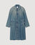 Long faded denim coat