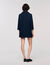 Coat with leather stripes
