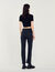 Straight-cut jeans with raw edges
