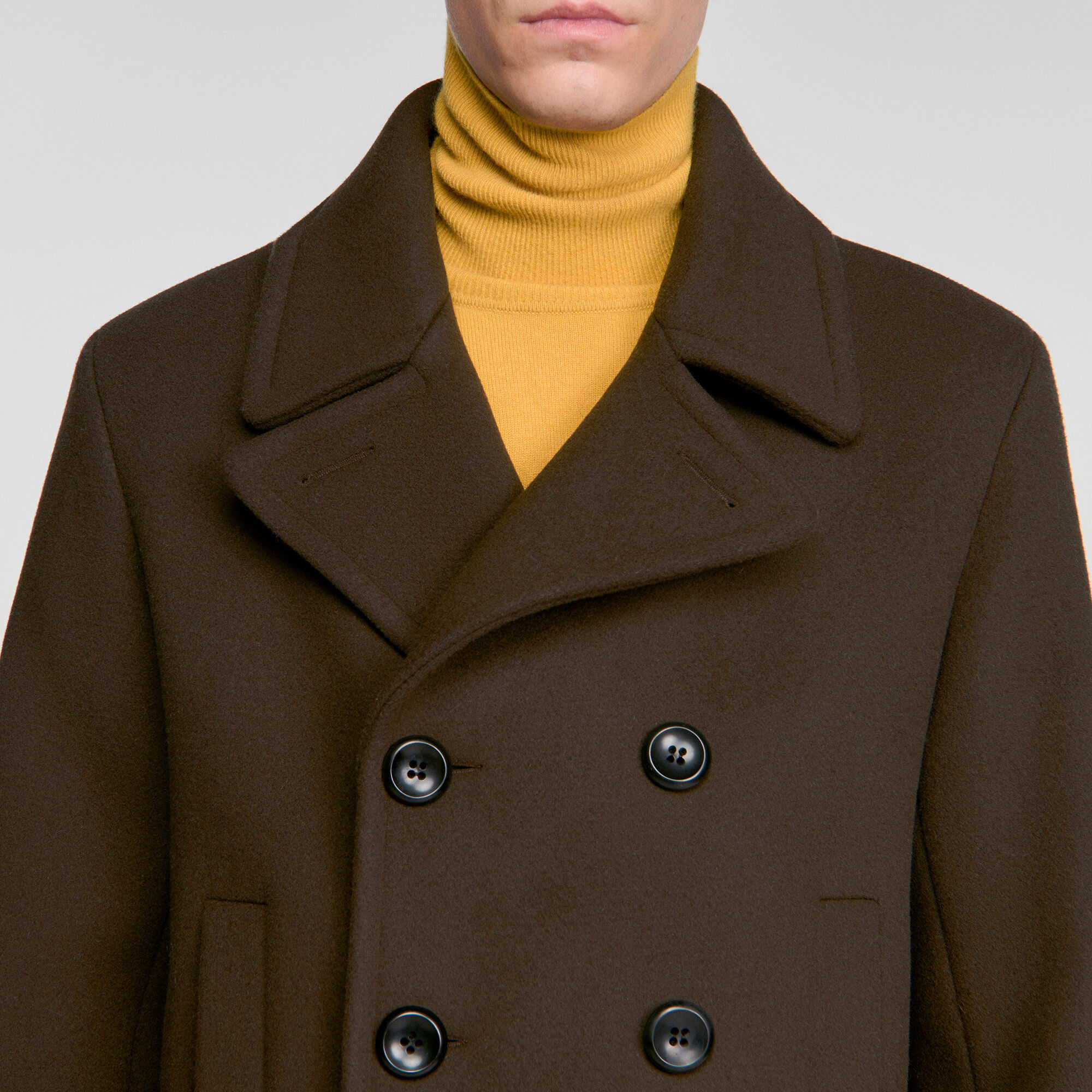 Caban crois&eacute; en laine - Homme | Sandro