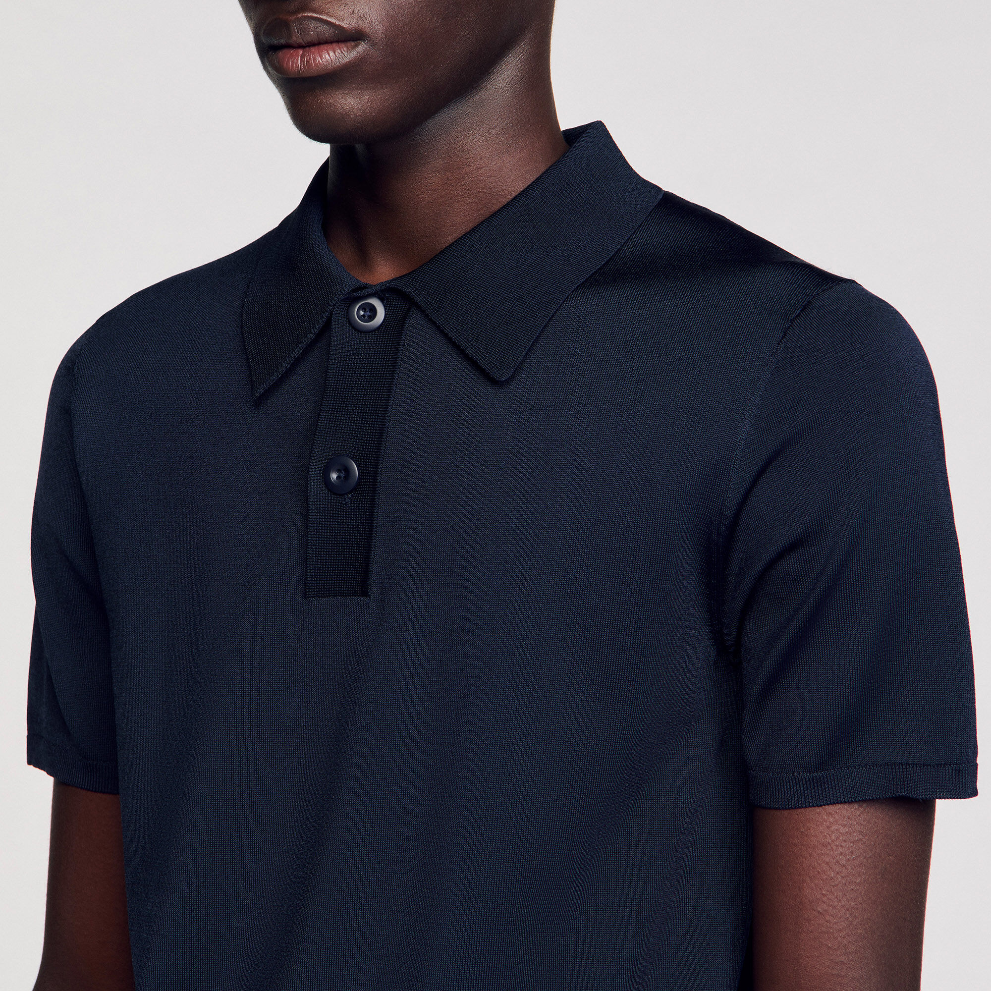 Strick-Poloshirt mit kurzen Ärmeln