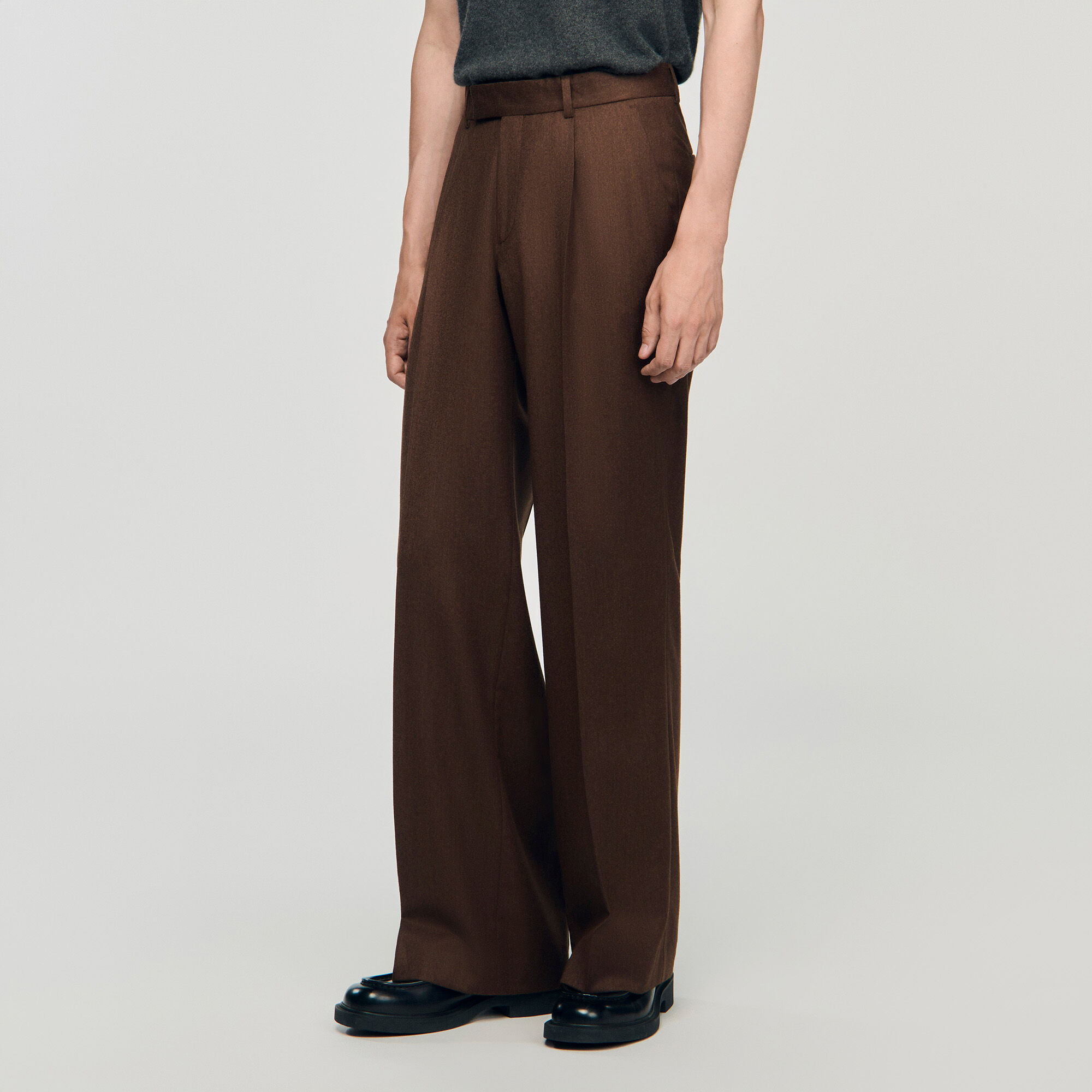 Pantalon large en laine