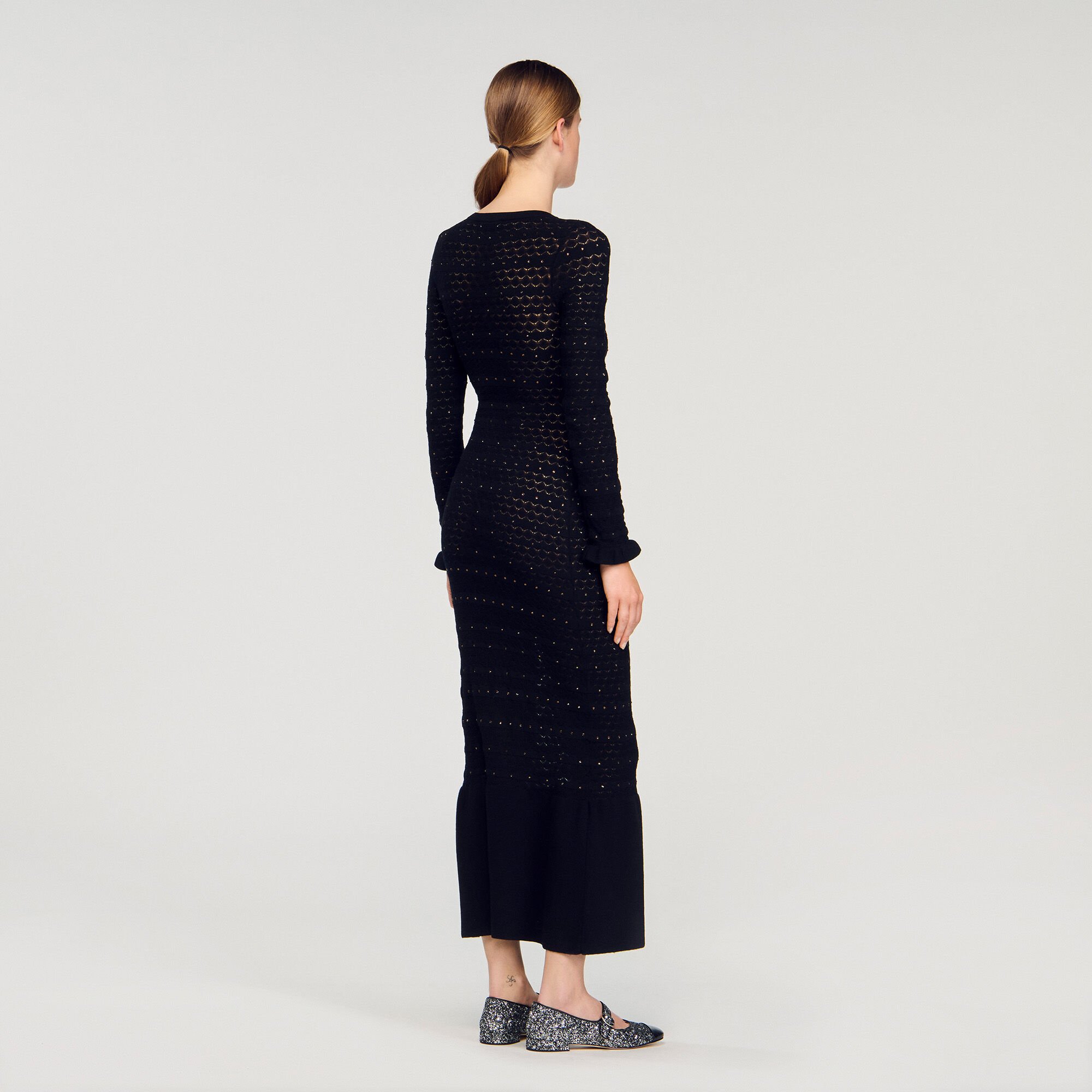 Rhinestone knit maxi dress
