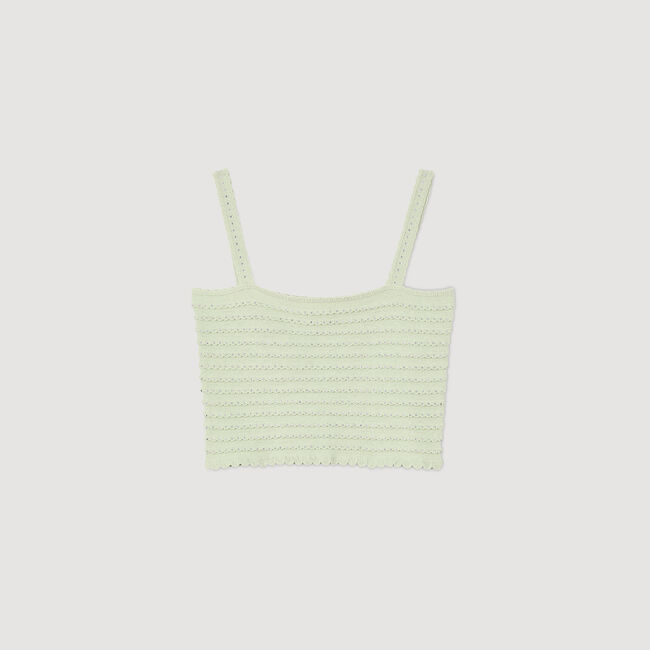 Kurzes Stricktop mit Strass