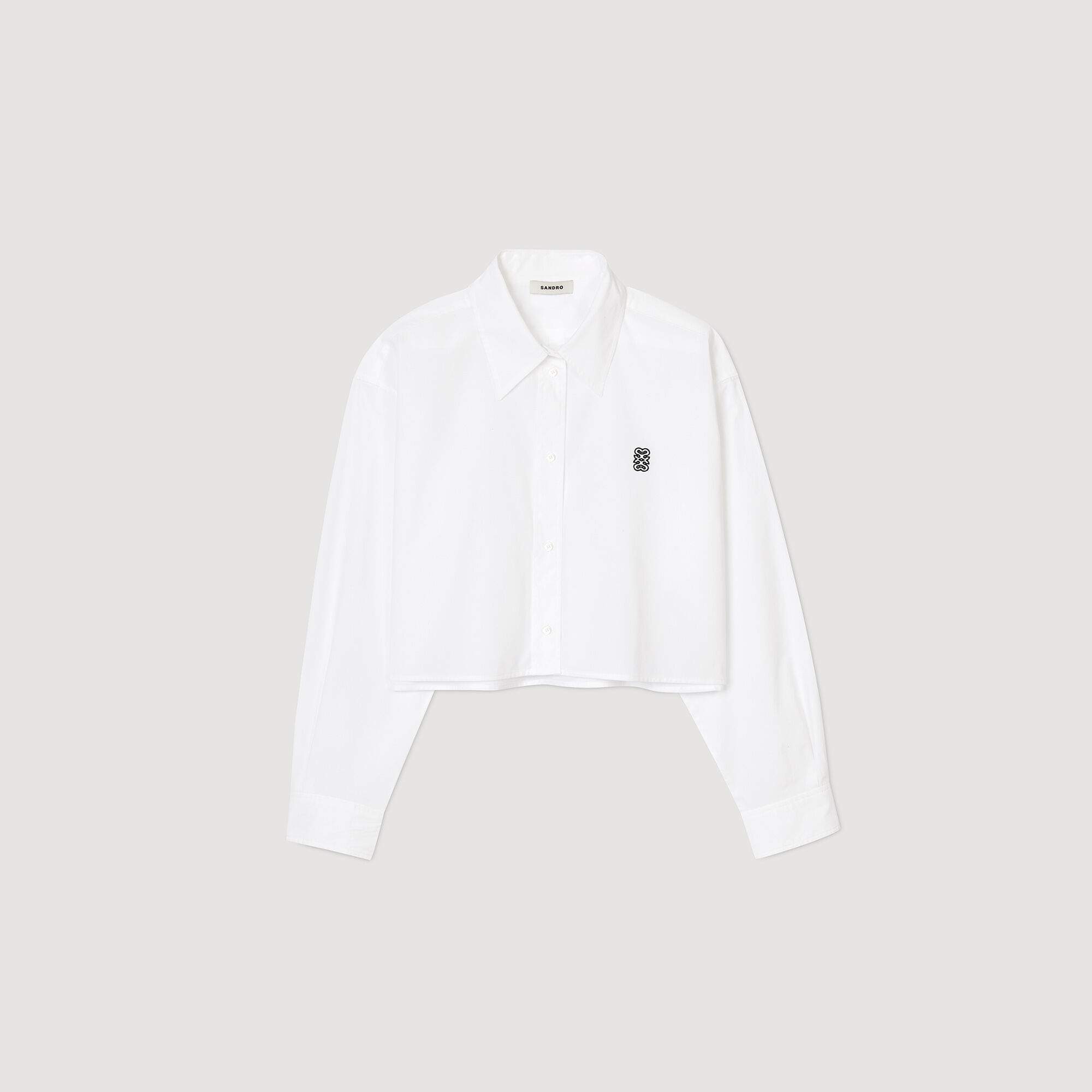 Cropped poplin shirt