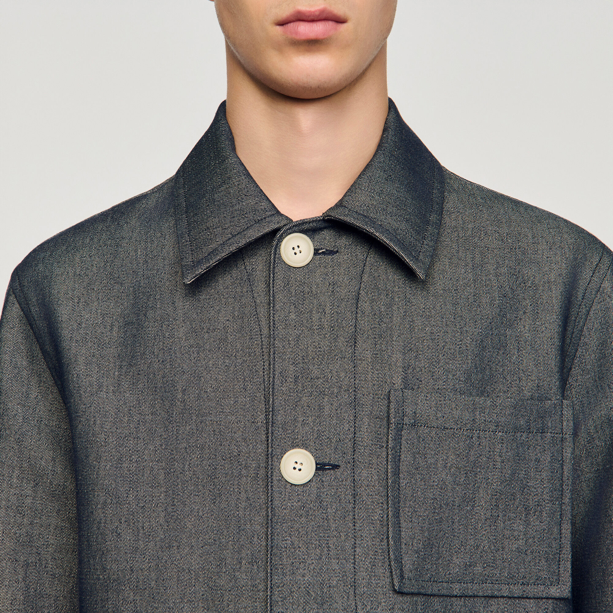Denim-effect worker jacket