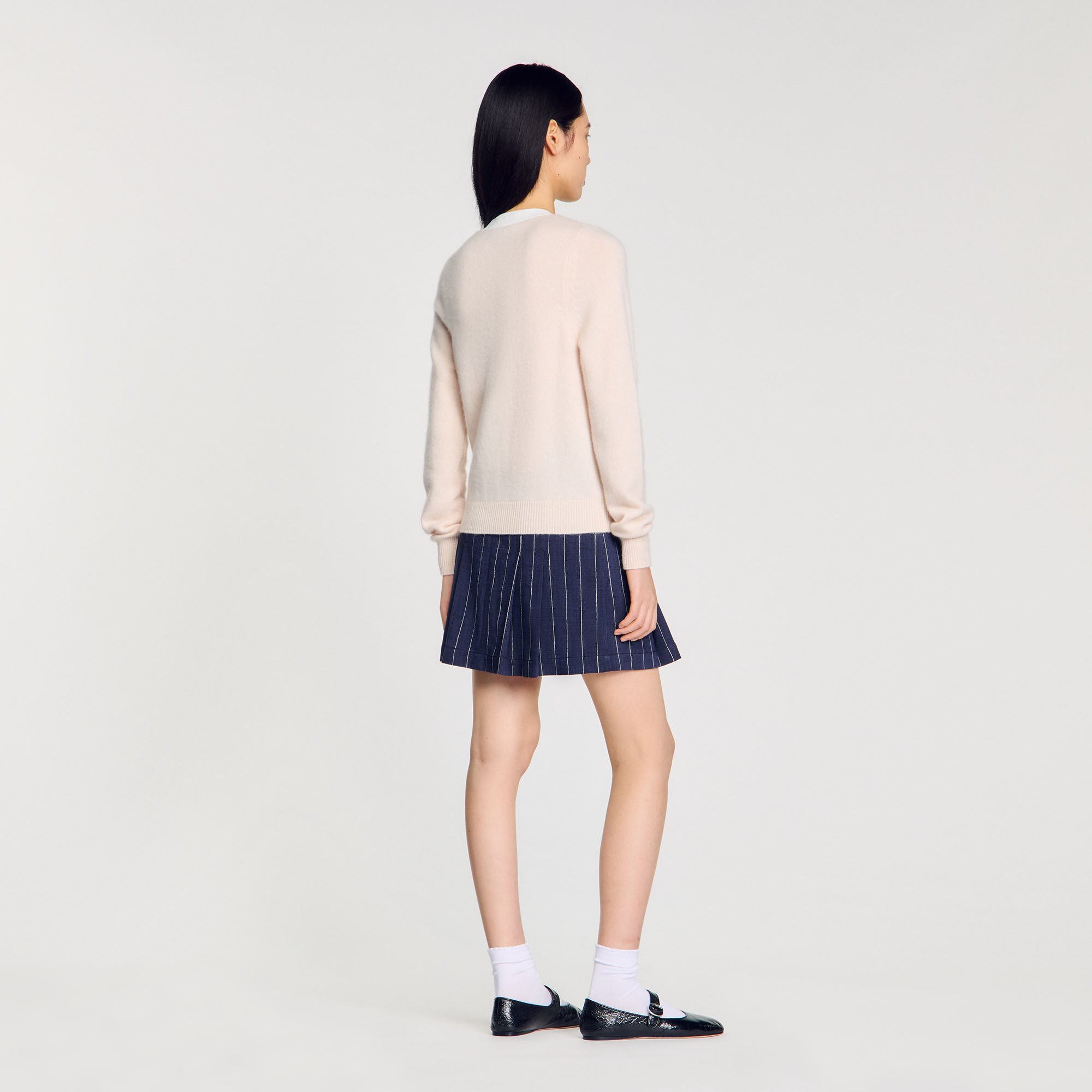 Pull bicolore en laine et cachemire 