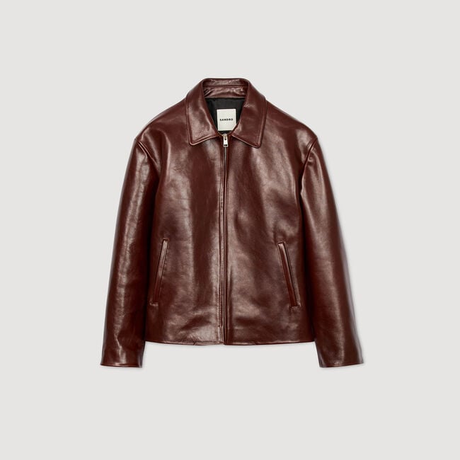 Lederjacke mit Reißverschluss