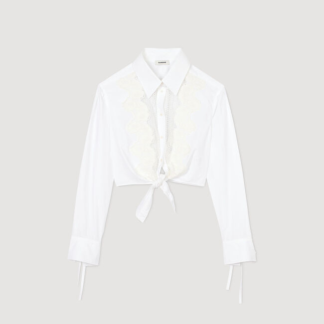 Lace bib shirt