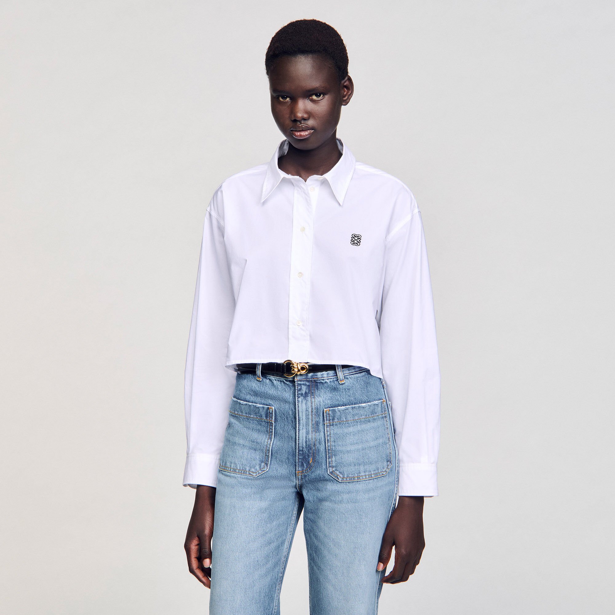 Chemise courte en popeline