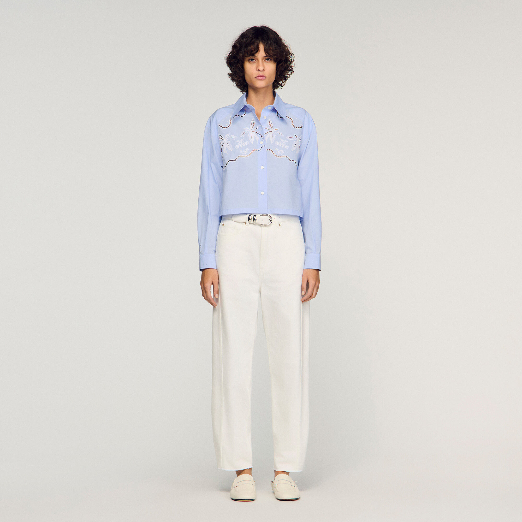 Chemise en coton brod&eacute;e