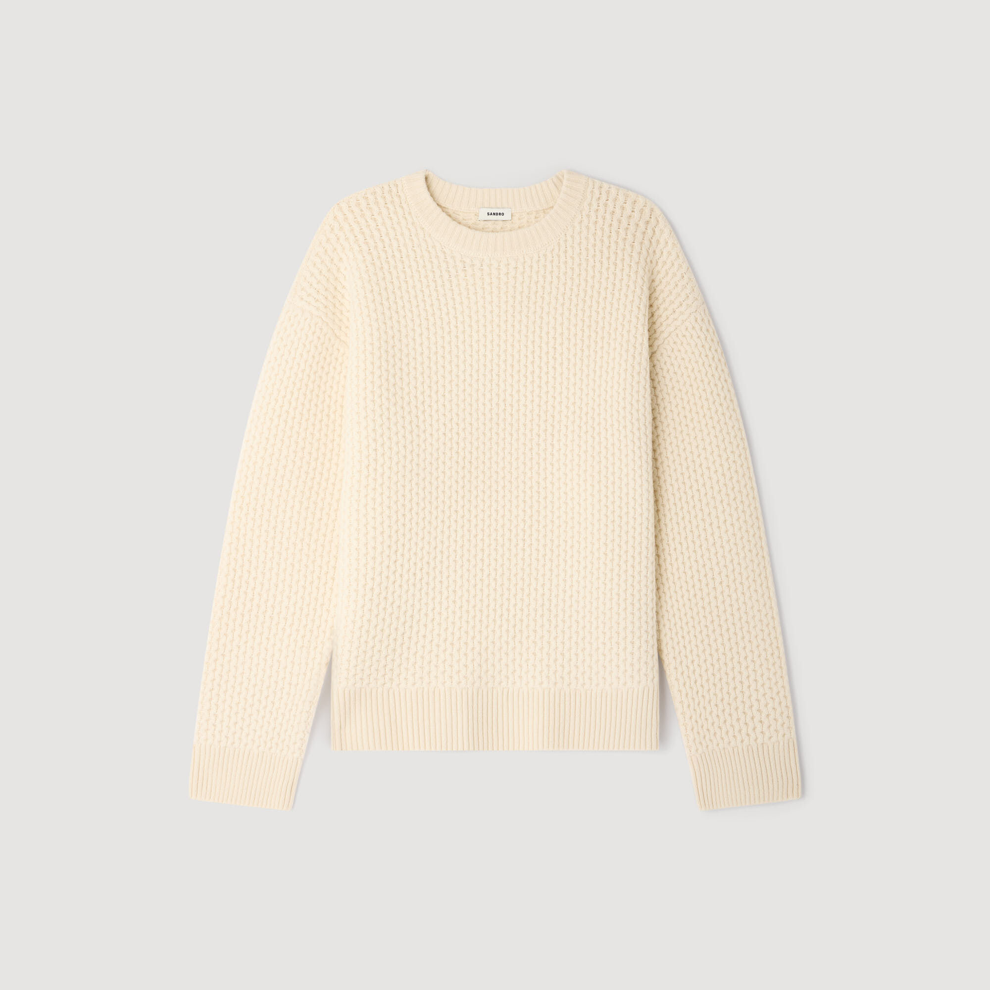 Honeycomb stitch wool jumper