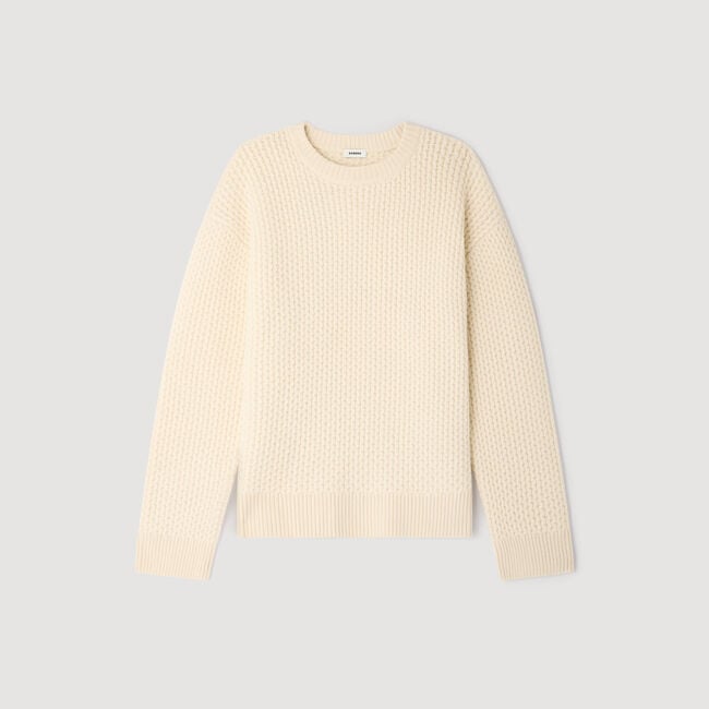 Pull laine point nid d'abeille