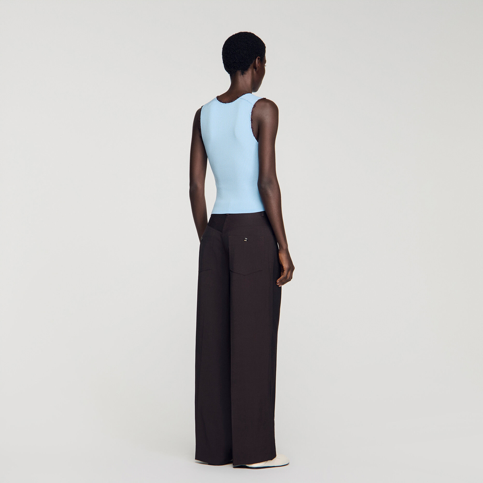 Crochet detail knit top