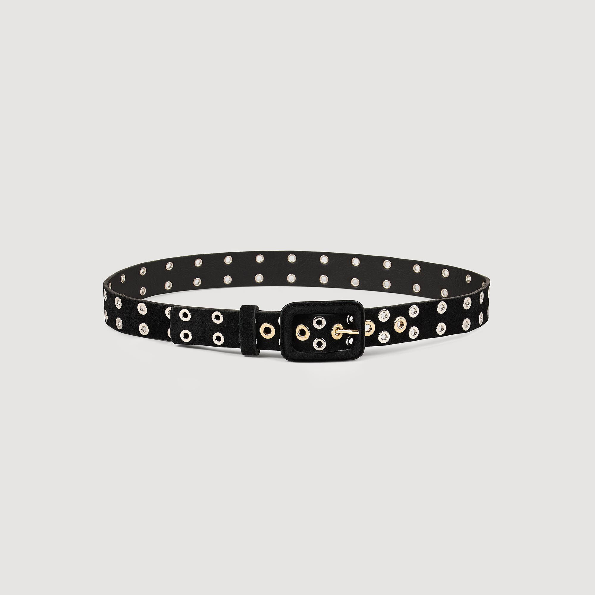 Eyelet belt black gray For Women Sandro Paris