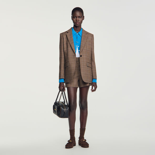 Check wool jacket