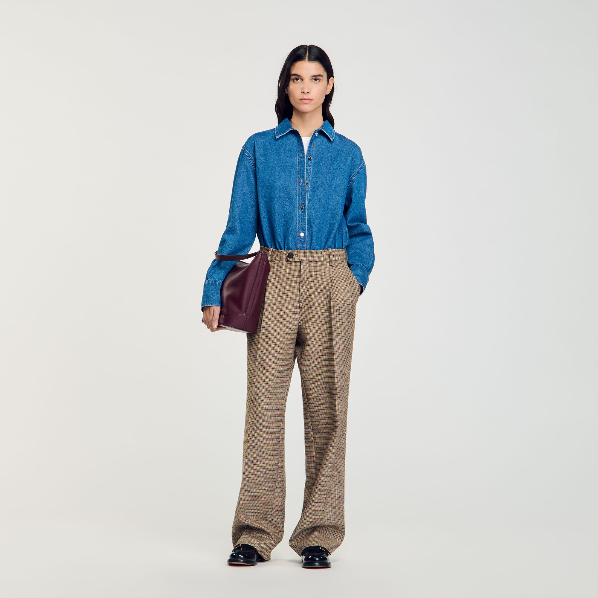 Pantalon de costume pied de poule