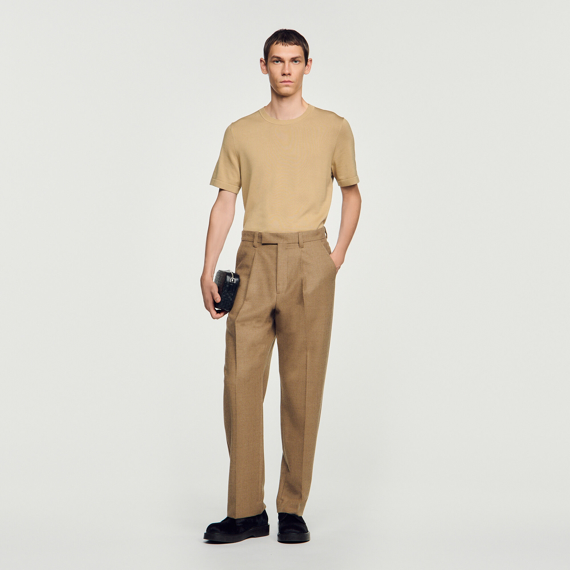 Pantalon de costume large en laine - Homme | Sandro