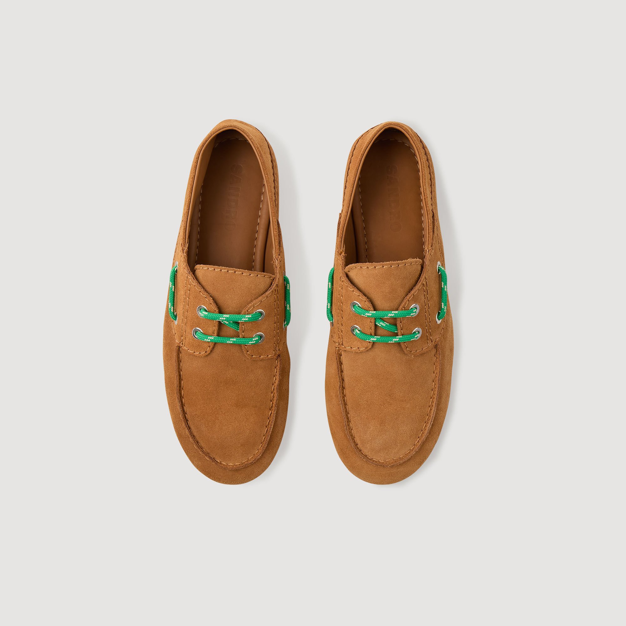 Suede boat shoe loafers