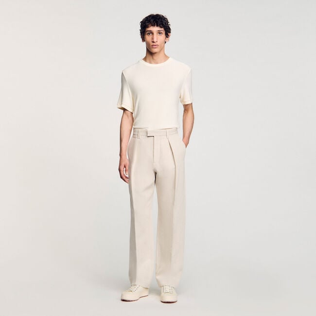 Pantalon large à plis