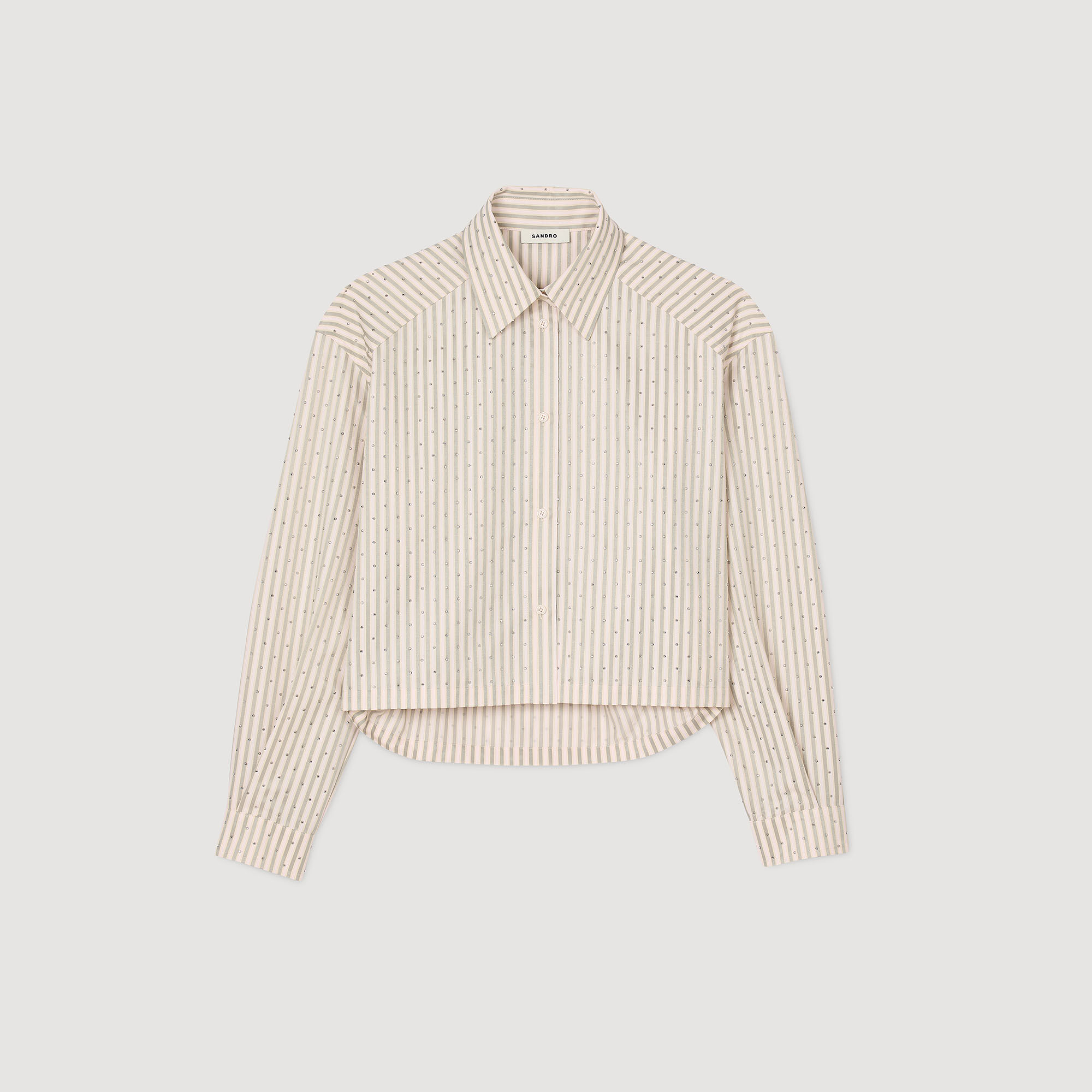 Chemise strassée à rayures