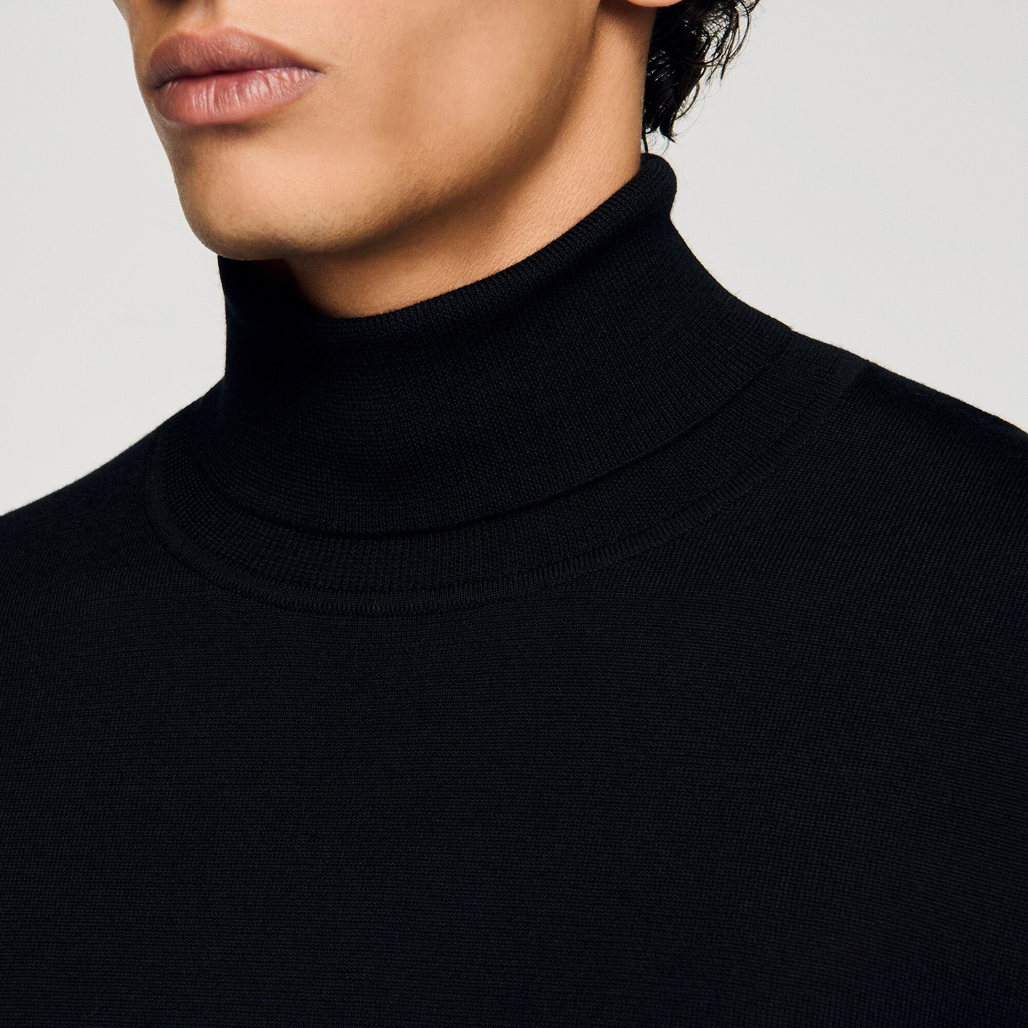Roll neck wool sweater