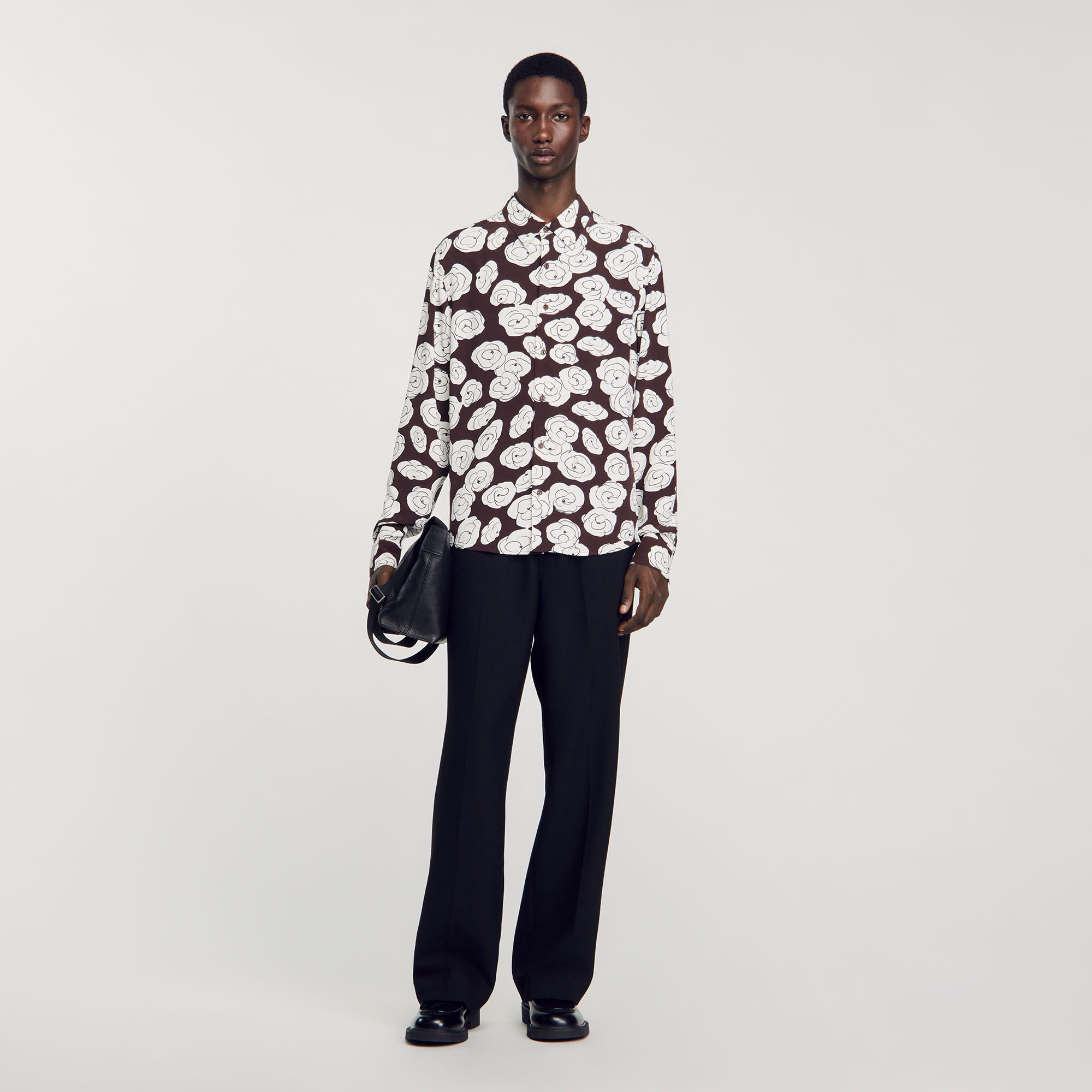 Camellia motif shirt