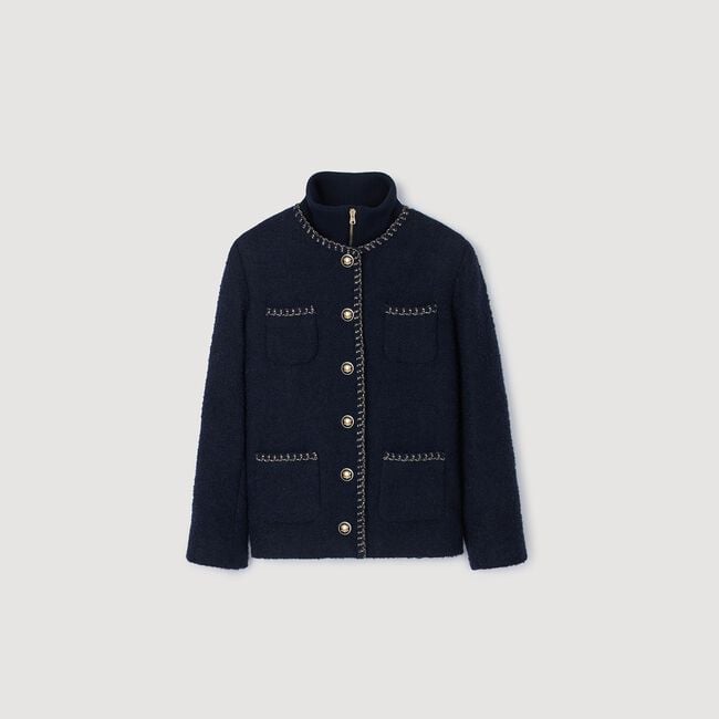 Veste en tweed à galons fantaisie Veste en tweed à galons fantaisie
